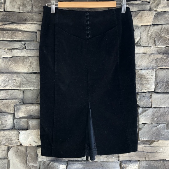 CLUB MONACO / black velvet pencil skirt - Picture 5 of 7